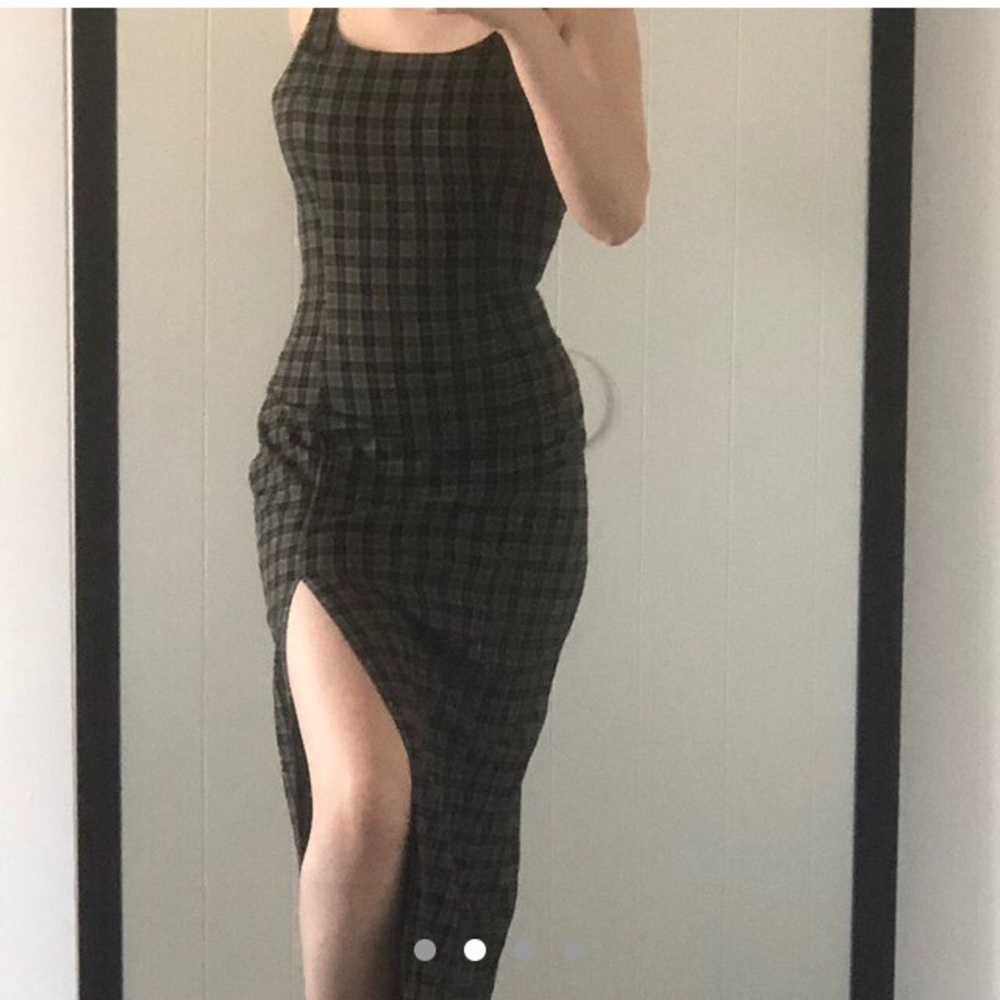 UO plaid midi dress